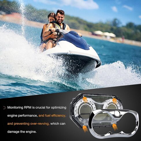 LCD Speedometer Gauge Cluster Compatible with 2006-2011 Sea Doo GTX 4-TEC, RXP 155 215, GTX 155 215, RXT 215 255, Wake 155 215 LCD Gauge - Replaces# 278002270,278002328 in Saudi Arabia