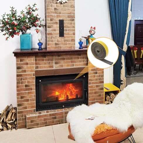 Wood Stove Replacement Gasket, 78.7 inch Self Adhesive Fiberglass Rope Fireplace Tape Seal Wood Stove Door Gasket for Woodburning Coal Stoves(1 Pack) in Saudi Arabia