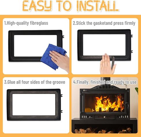 Wood Stove Replacement Gasket, 78.7 inch Self Adhesive Fiberglass Rope Fireplace Tape Seal Wood Stove Door Gasket for Woodburning Coal Stoves(1 Pack) in Saudi Arabia