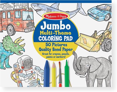 Melissa & Doug Jumbo 50-Page Kids' Coloring Pads Set - Animals, Vehicles, and More in Saudi Arabia