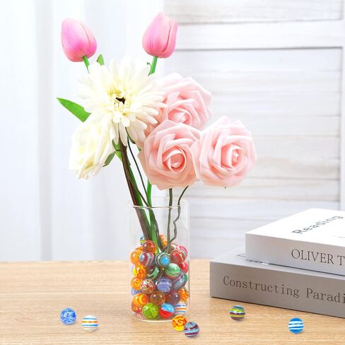 FUTUREPLUSX Marbles Bulk, 75 PCS Glass Marbles Blue Marbles Set Ocean Theme for Kids Marble Run Games Fillers Aquarium Pebbles in Kuwait