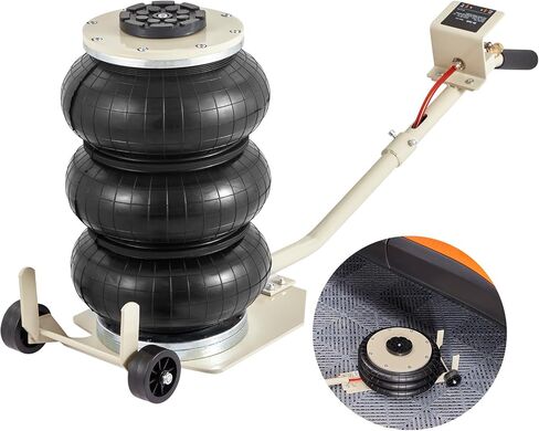 VEVOR Air Jack, 3 Ton/6600 lbs Triple Bag Air Jack, Air Bag Jack Lift Up to 15.75 Inch, 3-5S Fast Lifting Air Bag Jack for Cars with Long Handle (Beige) in Saudi Arabia
