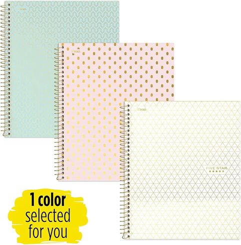 Five Star Spiral Notebook + Study App, 1-Subject, College Ruled Paper, 11" x 8-1/2", 100 Sheets, Design Will Vary (06348) in Saudi Arabia