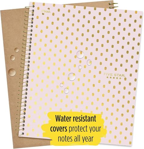 Five Star Spiral Notebook + Study App, 1-Subject, College Ruled Paper, 11" x 8-1/2", 100 Sheets, Design Will Vary (06348) in Saudi Arabia
