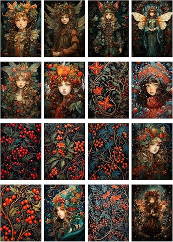 حزمة ورق Decoupage (35 ورقة مقاس 6 × 8 بوصة) جنيات عيد الميلاد الحلوة مع الغزلان في القرى الثلجية FLONZ بطاقات صور توضيحية عتيقة لـ Decoupage والحرف اليدوية وسكرابوكينغ in Kuwait