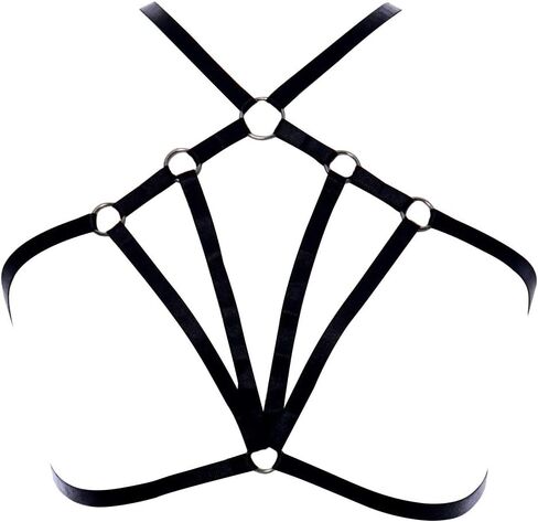 Body Harness for Women Fashion Strappy Tops Bra Punk Goth Festival Art Lingerie Pentagram Harajuku Belt in Saudi Arabia