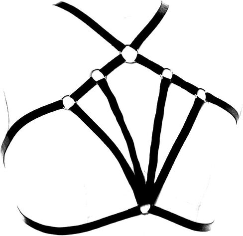 Body Harness for Women Fashion Strappy Tops Bra Punk Goth Festival Art Lingerie Pentagram Harajuku Belt in Saudi Arabia
