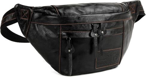 Lieseh Vintage Genuine Leather for Men Crossbody Shoulder Chest Pack Casual Bag Outdoor Travel Backpack in Saudi Arabia