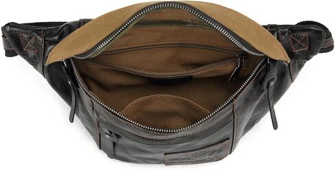 Lieseh Vintage Genuine Leather for Men Crossbody Shoulder Chest Pack Casual Bag Outdoor Travel Backpack in Saudi Arabia