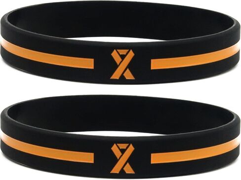 Orange Awareness Ribbon Wristbands (6-pack) - For Kidney Cancer Awareness, Skin Cancer, COPD, ADHD Awareness, Leukemia, Lupus, Racial Tolerance - Silicone Rubber Bracelets for Men Women in Kuwait