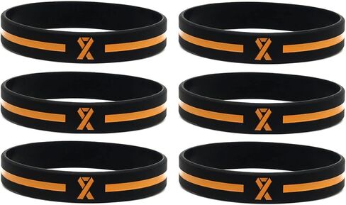 Orange Awareness Ribbon Wristbands (6-pack) - For Kidney Cancer Awareness, Skin Cancer, COPD, ADHD Awareness, Leukemia, Lupus, Racial Tolerance - Silicone Rubber Bracelets for Men Women in Kuwait