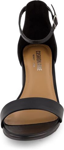 صندل بكعب متوسط للنساء من Cushion onaire + إسفنج ميموري, بلاك سويد, 32 EU in Kuwait
