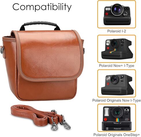 FINTIE Crossbody Camera Bag for Polaroid Now+ Generation 3/2/1 I-Type | Polaroid Originals OneStep+/Onestep 2 VF Canvas Protective Camera Case with Adjustable Strap and Inner Pocket in Saudi Arabia