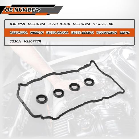 Engine Valve Cover Gasket Seal Spark Plug Seal Fit for Nissan Altima 2007-2012,Fit for Rogue,Fit for Sentra 2007-2012 2.5L L4 Replacement 036-1758 13270-JG30A VS50437A 13270JA00A,13270JG30A in Saudi Arabia