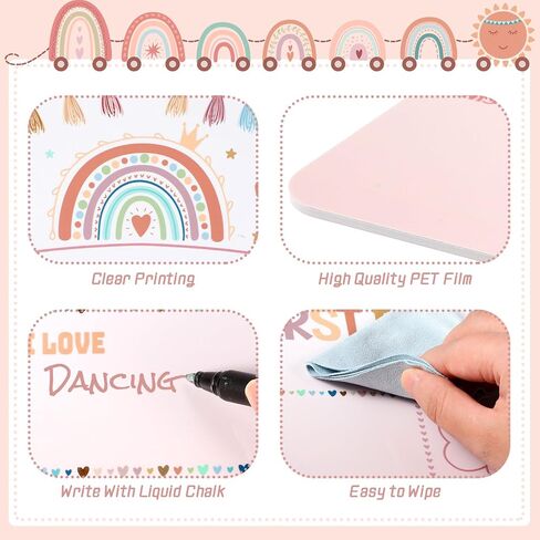 First Day and Last School Board Boho Back to Sign Chalkboard Photo Prop Rainbow 1st Chalk for Kids Preschool Kindergarten 13.8x9.8in (Black) in Saudi Arabia