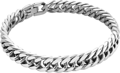 Cuban Chain Bracelet for Men Women, 5mm/7mm/9mm/13mm Width, Black/18K Gold Plated/Stainless Steel Curb Link Chain Bracelets, 7.5"/8.3"/9" Length-Send Gift Box in Kuwait