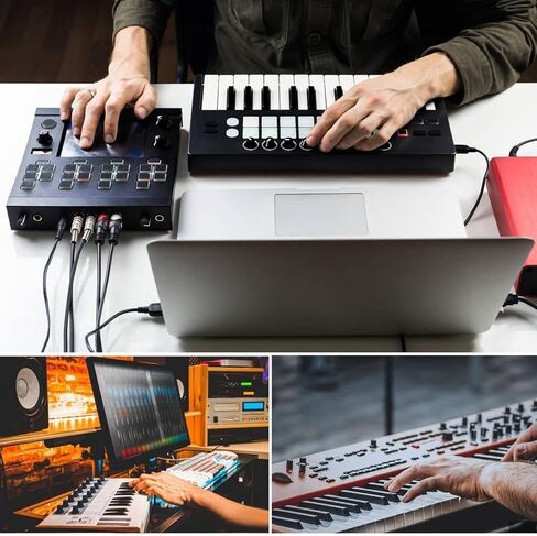 مجموعة كابل TNP MIDI إلى USB مع محول من النوع C 2 في 1 سلك USB MIDI Piano من الكمبيوتر الشخصي إلى لوحة المفاتيح، جهاز المزج، الطبل الإلكتروني، أنبوب النفخ الكهربائي، 16 قناة لنظام التشغيل Windows وMac وAndroid (6 أقدام) in Saudi Arabia