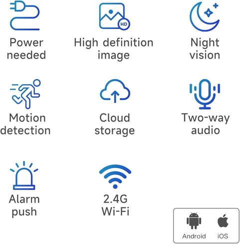 كاميرا مراقبة WOOLINK قطعتين بمصباح كهربائي 3 ميجابكسل، 2.4 جيجا هرتز واي فاي لاسلكي 360 درجة، رؤية ليلية، صوت في اتجاهين، كشف الحركة، تخزين سحابي، وصول إلى التطبيق عن بعد in Kuwait