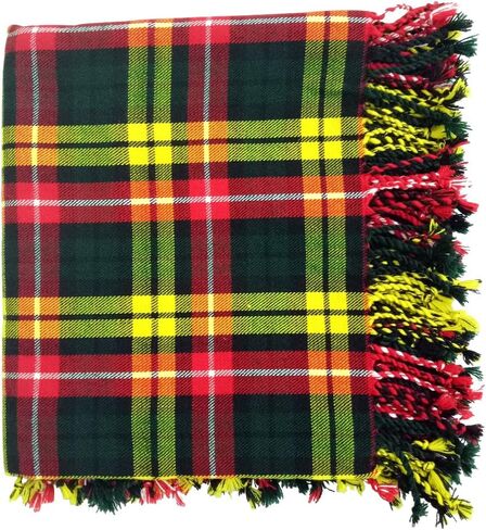 AAR Kilt Fly Plaid Acrylic Wool Scarf Rolled Fringe Shawl in Saudi Arabia