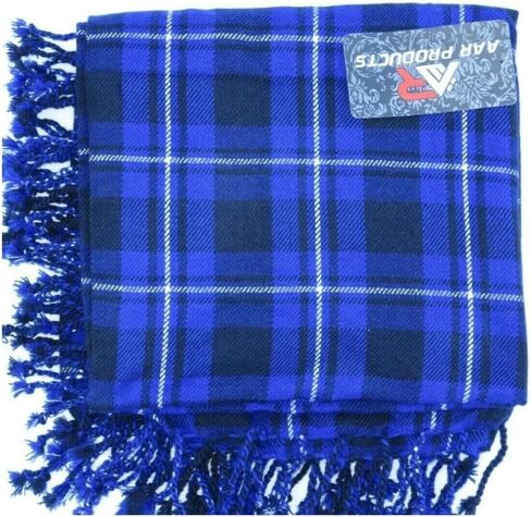 AAR Kilt Fly Plaid Acrylic Wool Scarf Rolled Fringe Shawl in Saudi Arabia