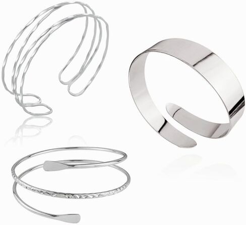 Minimalist Gold Arm Cuff For Women Dainty Silver Arm Cuff Upper Arm Simple 18k Gold Plated Thin Cuff Trendy Jewelry in Saudi Arabia