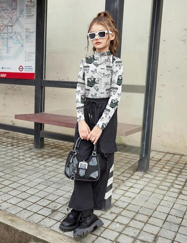 Arshiner Girls Long Sleeve Mock Turtleneck Shirts Slim Fit Casual Base Layer Top Tee in Saudi Arabia