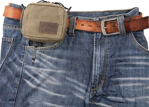 diodrio Belt Pouch for Men Women YKK Zippers EDC Pouch, Belt Bag Waist Pack for Traveling, Hiking, Outdoors, Water Resistant, Heavy Duty Waxed Canvas, Olive in Kuwait