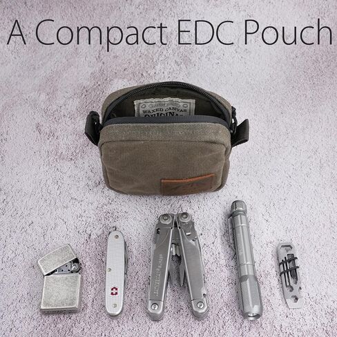 diodrio Belt Pouch for Men Women YKK Zippers EDC Pouch, Belt Bag Waist Pack for Traveling, Hiking, Outdoors, Water Resistant, Heavy Duty Waxed Canvas, Olive in Kuwait