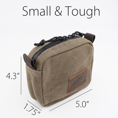diodrio Belt Pouch for Men Women YKK Zippers EDC Pouch, Belt Bag Waist Pack for Traveling, Hiking, Outdoors, Water Resistant, Heavy Duty Waxed Canvas, Olive in Kuwait