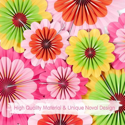 SUNBEAUTY Paper Flowers Decorations Pink Daisy Paper Flowers Decorations for Wall Hanging Paper Fans Decoration Floral Backdrop Decor for Birthday Wedding Baby Shower Classroom Decoration Set of 9 in Saudi Arabia