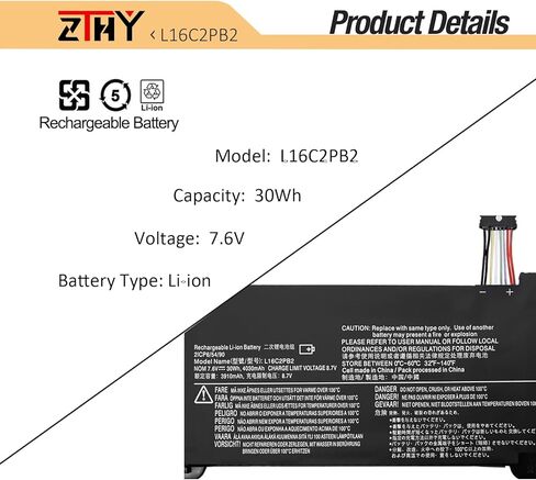 ZTHY L19C4PD1 L19D4PD1 L19M4PD1 استبدال بطارية الكمبيوتر المحمول Lenovo ideapad Yoga 6-13ARE05 6-13ALC6 Yoga C640-13IML LTE Series L19L4PD1 5B10W67329 5B10W67385 5B10U65274 7.68V 60Wh 7820mAh 4-Cell in Saudi Arabia