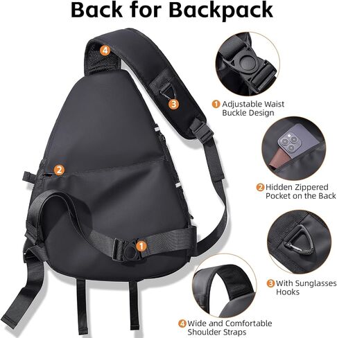 Sling Bag for Men,One Strap Crossbody Chest Backpack Bag for 13inch Ipad Pro M4,Light weight Hiking Outdoor Daypack for Travel Gym Sports Bag in Kuwait