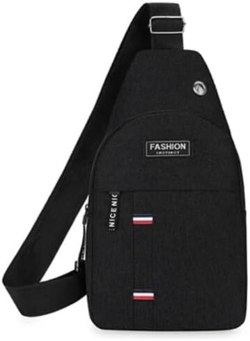 Chest Bag Men's One Shoulder Crossbody Bag Large Capacity Outdoor Sports And Leisure Fashion Small Shoulder Bag Large Capacit, Black in Saudi Arabia