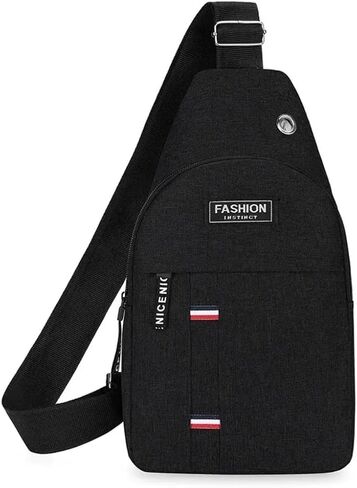 Chest Bag Men's One Shoulder Crossbody Bag Large Capacity Outdoor Sports And Leisure Fashion Small Shoulder Bag Large Capacit, Black in Saudi Arabia