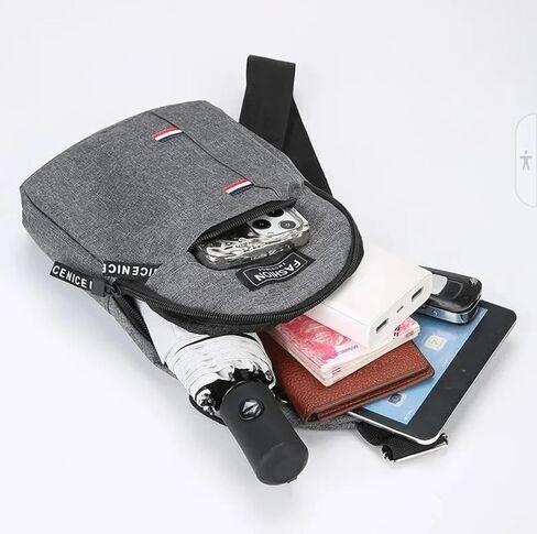 Chest Bag Men's One Shoulder Crossbody Bag Large Capacity Outdoor Sports And Leisure Fashion Small Shoulder Bag Large Capacit, Black in Saudi Arabia