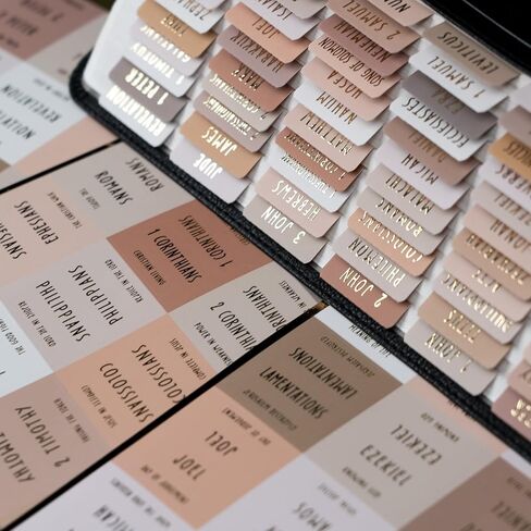 UPAFEXXI-Laminated Bible Tabs (Rose Gold Foil Embossed Lettering), Bible Tabs for Women and Men, Reposition Large Print Stickers, Easy to Read and Apply, 80Chapters Labels for Easy Navigation(Pink) in Saudi Arabia