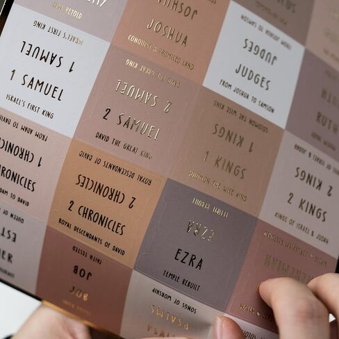 UPAFEXXI-Laminated Bible Tabs (Rose Gold Foil Embossed Lettering), Bible Tabs for Women and Men, Reposition Large Print Stickers, Easy to Read and Apply, 80Chapters Labels for Easy Navigation(Pink) in Saudi Arabia