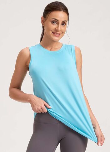 Women's Workout Tank Tops Sleeveless Athletic Tops Running Shirts for Sports Exercise in Kuwait