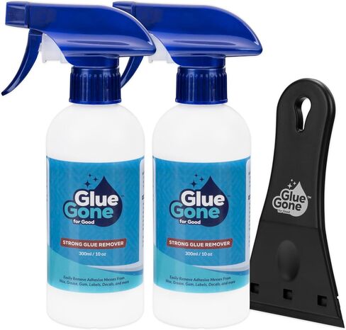 10 oz Adhesive Remover (Pack of 2 Bottles) - Versatile, Gentle Solution for Stubborn Residue Like Wax, Grease, Labels, Decals & More - Works on Wood, Plastic, Glass, Metal & Other Surfaces in Saudi Arabia