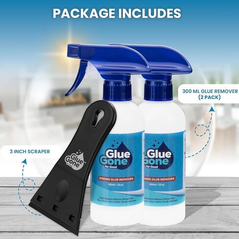 10 oz Adhesive Remover (Pack of 2 Bottles) - Versatile, Gentle Solution for Stubborn Residue Like Wax, Grease, Labels, Decals & More - Works on Wood, Plastic, Glass, Metal & Other Surfaces in Saudi Arabia