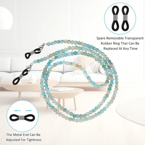 Stylish Eyeglass Chain, Healing Crystal Chains Beaded Sunglass Chain Women Eyewear Retainer Chain Around Neck Wear in Saudi Arabia