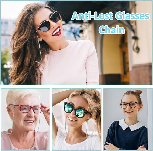 Stylish Eyeglass Chain, Healing Crystal Chains Beaded Sunglass Chain Women Eyewear Retainer Chain Around Neck Wear in Saudi Arabia