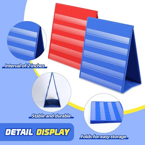 Ctosree 4 Pcs Tabletop Desktop Pocket Chart 25 x 21 inches Double Sided Pocket Chart Self Standing Pocket Chart Stand for Classroom Home Card Home Schedule Display Office, 4 Color in Saudi Arabia