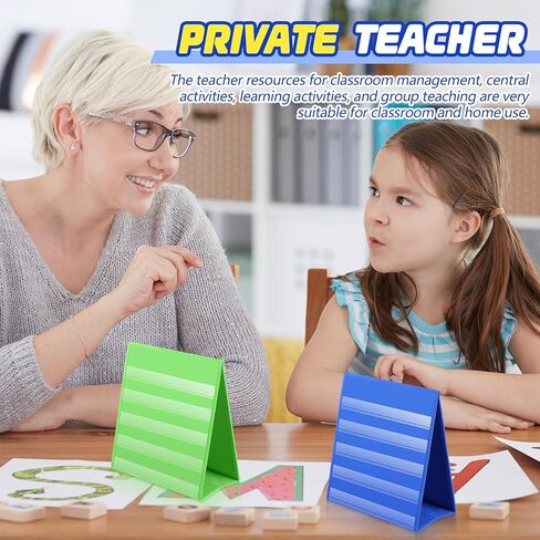 Ctosree 4 Pcs Tabletop Desktop Pocket Chart 25 x 21 inches Double Sided Pocket Chart Self Standing Pocket Chart Stand for Classroom Home Card Home Schedule Display Office, 4 Color in Saudi Arabia