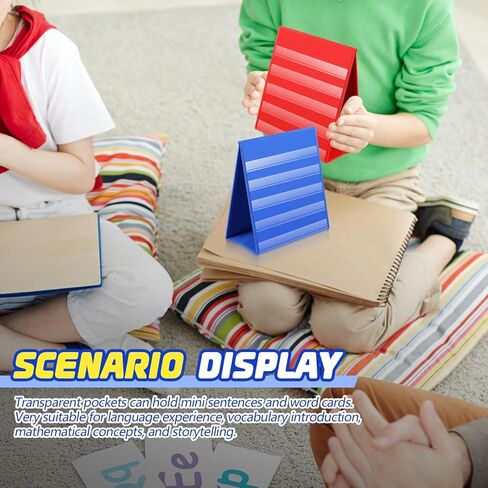 Ctosree 4 Pcs Tabletop Desktop Pocket Chart 25 x 21 inches Double Sided Pocket Chart Self Standing Pocket Chart Stand for Classroom Home Card Home Schedule Display Office, 4 Color in Saudi Arabia