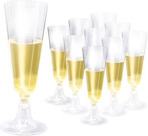 KBG 40 حزمة 5 أوقية مزامير الشمبانيا يمكن التخلص منها، مزامير الشمبانيا البلاستيكية، نظارات بار الميموزا، زجاج شمبانيا بلاستيكي شفاف in Kuwait