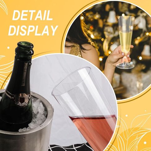 KBG 40 حزمة 5 أوقية مزامير الشمبانيا يمكن التخلص منها، مزامير الشمبانيا البلاستيكية، نظارات بار الميموزا، زجاج شمبانيا بلاستيكي شفاف in Kuwait