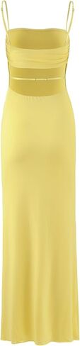 Women's Cutout Backless Maxi Dress Sexy Sleeveless Tight Slip Spaghetti Strap Long Dresses in Saudi Arabia