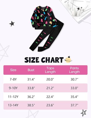 Girls Clothes, Girls Outfits Tie Dye Sweatshirt Tops and Leggings Sweatpants 2 Piece Fall Winter Clothes Set 7-14T in Saudi Arabia