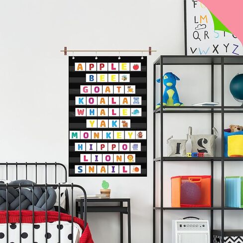 Daily Schedule Pocket Chart, Class Schedule with 7 Clear Pockets plus 3 Over Door Hangers for Classroom Home School Schedule organization & Time management-Fits 3.5" Sentence Strips & Word Cards in Saudi Arabia